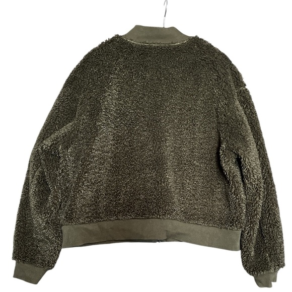 Uniqlo Green Sherpa-Lined Zip-Up Sweater – Cozy & Warm size XL - Picture 3 of 5